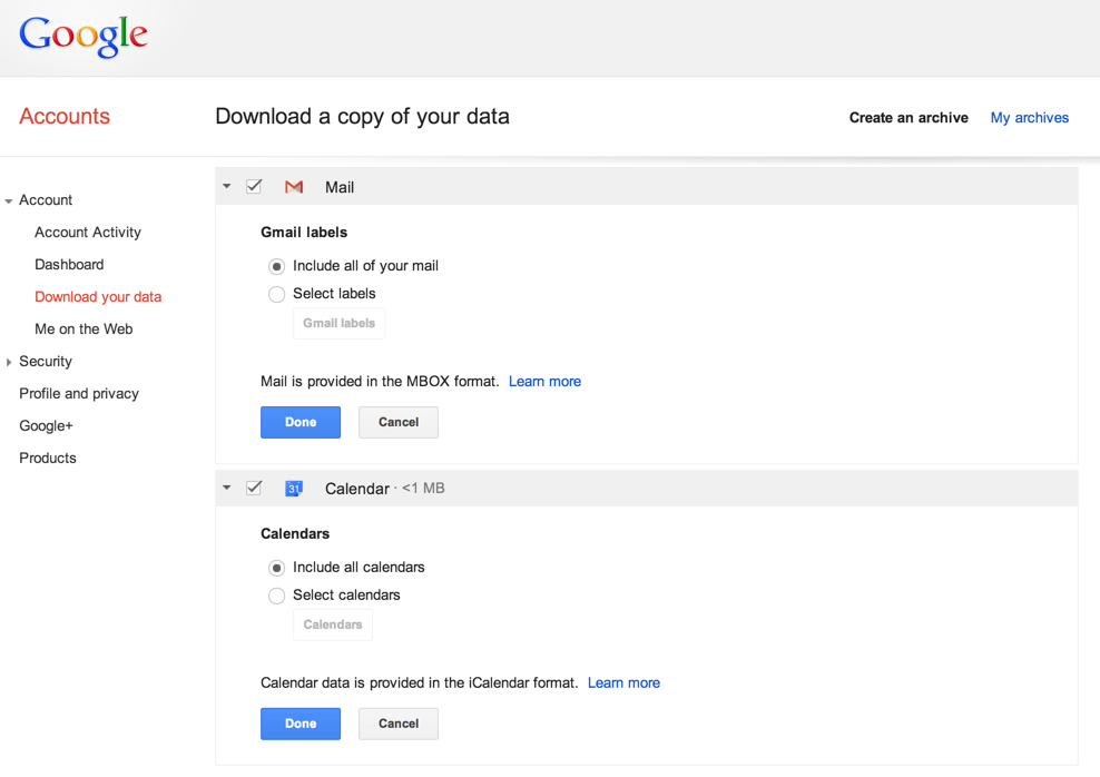 Google Takeout